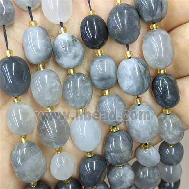 Natural Gray Cloudy Quartz Nugget Beads Freeform