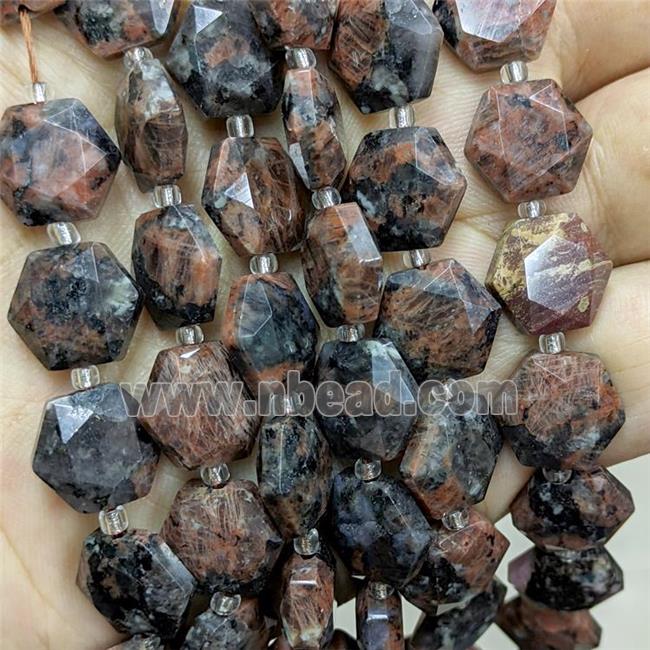 Natural Yooperlite Flame Jasper Hexagon Beads