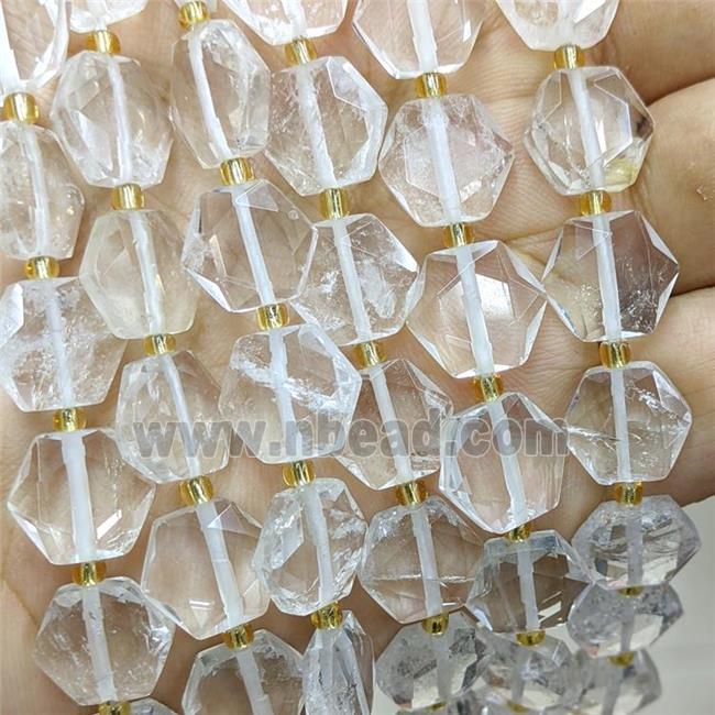 Natural Clear Quartz Hexagon Beads