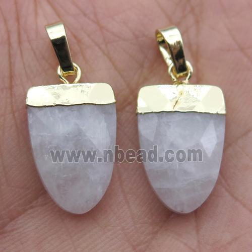 White MoonStone Tongue Pendant Gold Plated