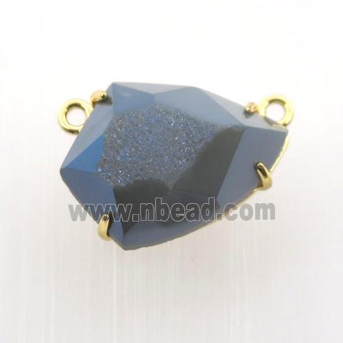bluegray Agate Druzy teardrop pendant