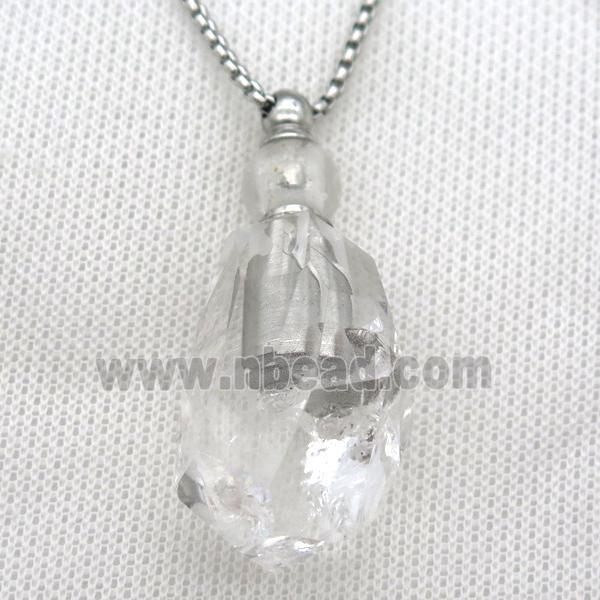 Clear Quartz perfume bottle Necklace