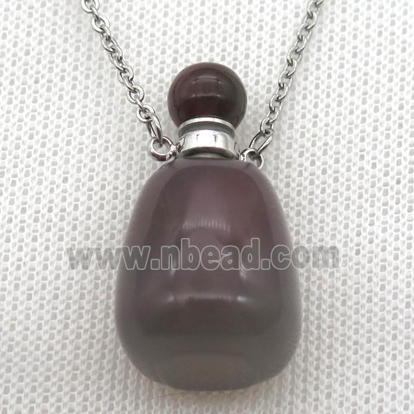 Smoky Quartz perfume bottle Necklace