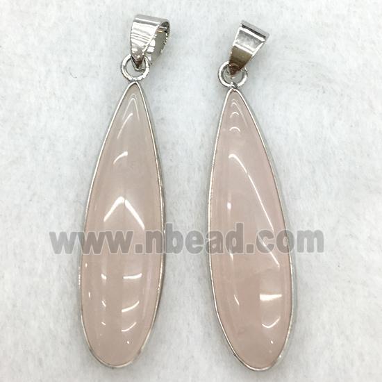 rose quartz teardrop pendant