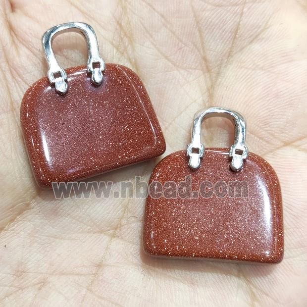 gold sandstone bag pendant