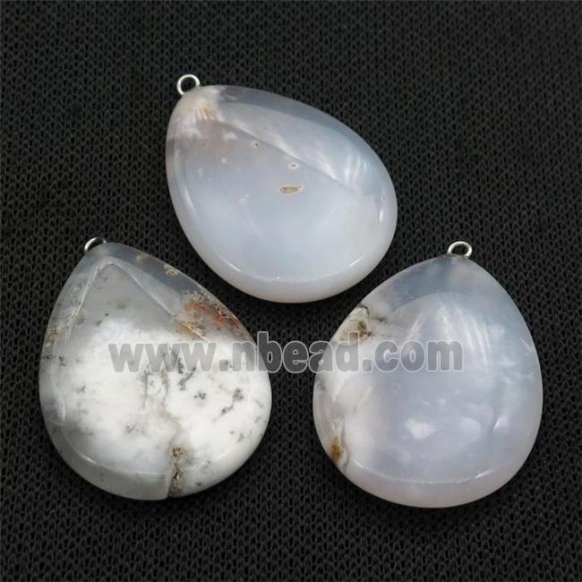 Natural Agate teardrop pendant