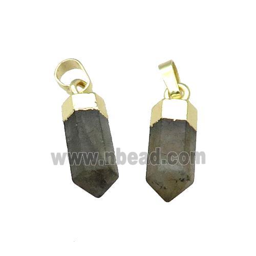 Labradorite Bullet Pendant Gold Plated