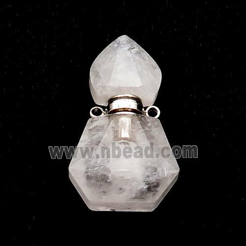 Natural Clear Quartz Perfume Bottle Pendant