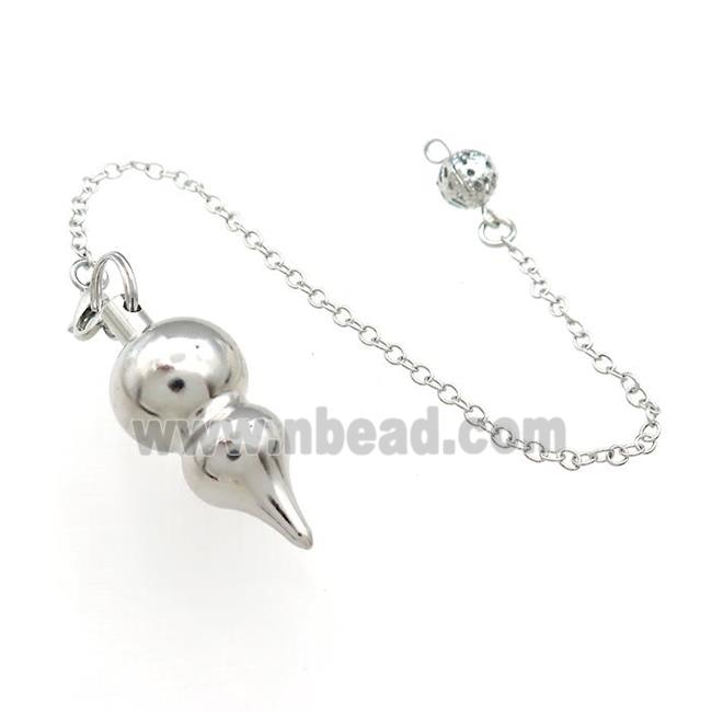 Alloy Pendulum Pendant With Chain Platinium Plated