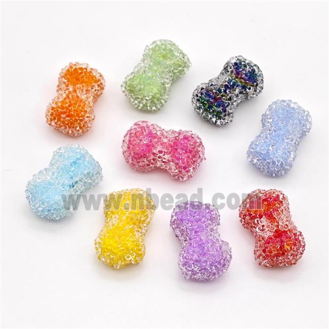 Resin Bowknot Beads Mixed Color