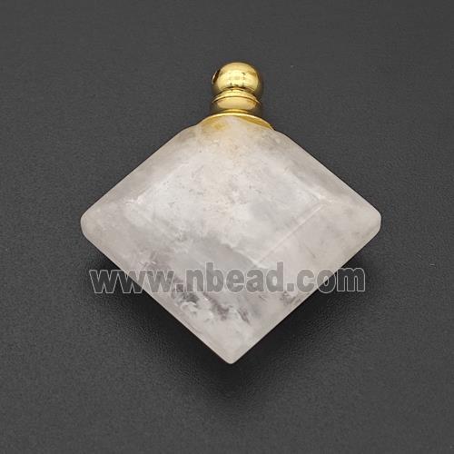 Natural Clear Quartz Perfume Bottle Pendant Square