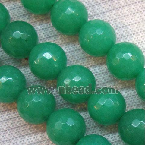 Natural Opal Jade Bead, faceted round, green