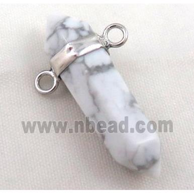 white turquoise howlite bullet pendant with 2holes