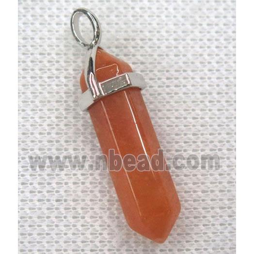 red aventurine bullet pendant