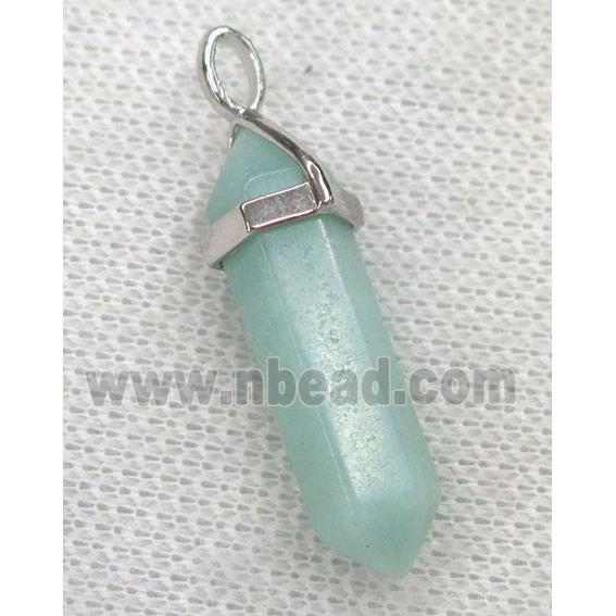 amazonite bullet pendant, blue dye