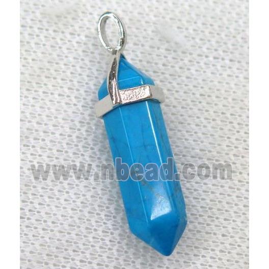 blue turquoise bullet pendant