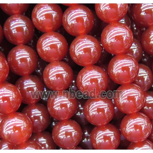 round Red Carnelian Agate beads