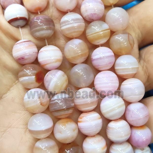 red stripe agate beads, round