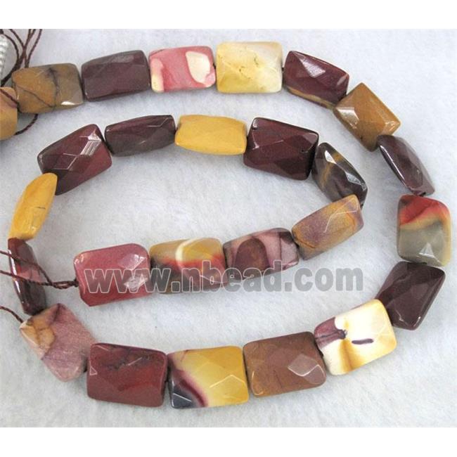 Mookaite jasper Bead, faceted rectangle