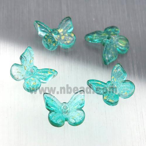 green crystal glass butterfly beads