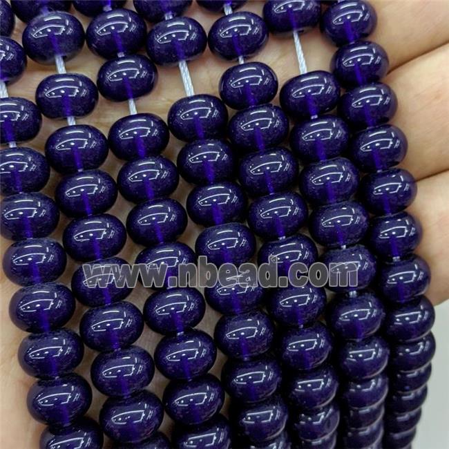 Jadeite Glass Beads Darkpurple Dye Smooth Rondelle