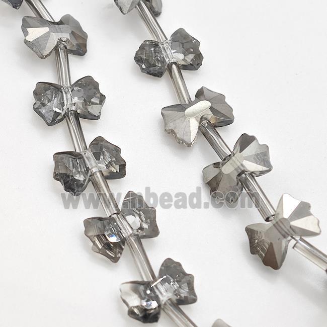 Chinese Crystal Glass Bow Beads Gray