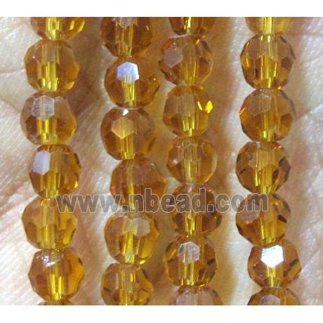 Chinese crystal glass bead, faceted round