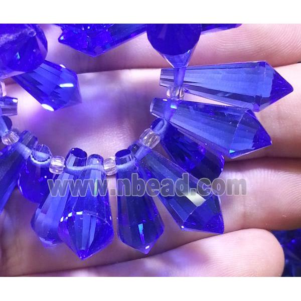 Chinese crystal glass bead, faceted teardrop