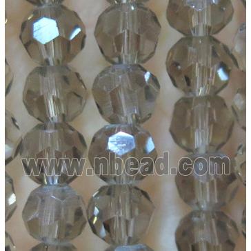 smoky Chinese Crystal Beads, faceted round