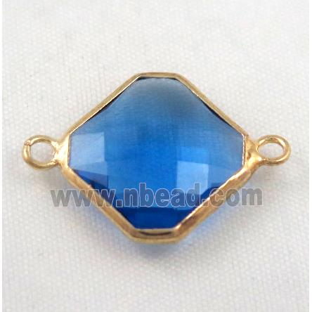 Chinese crystal glass connector, faceted square