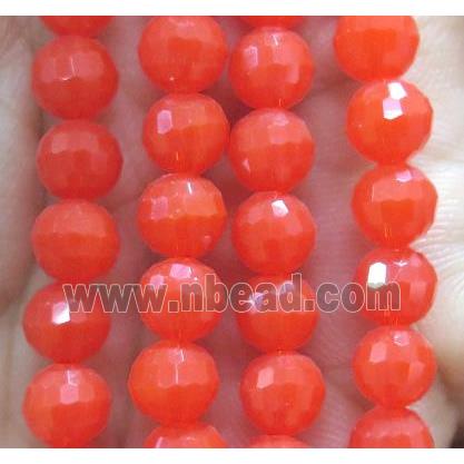 Chinese crystal glass bead, faceted round