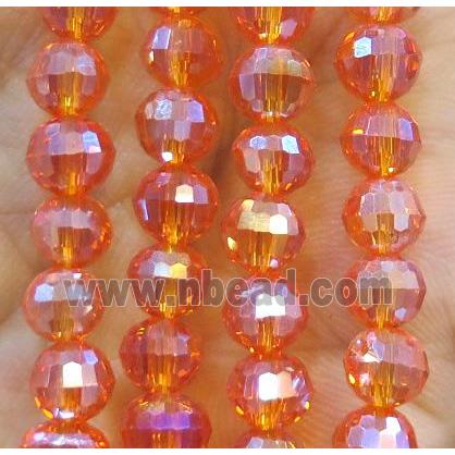 Chinese crystal glass bead, faceted round