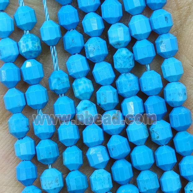 Natural Howlite Turquoise Beads Prism Blue Dye