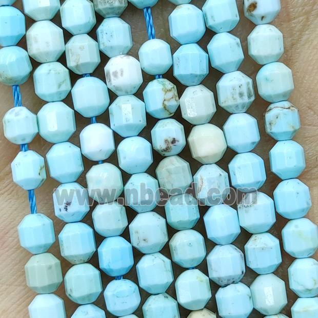 Natural Howlite Turquoise Beads Prism Blue Dye