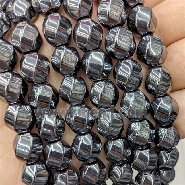 Hematite Twist Beads Black