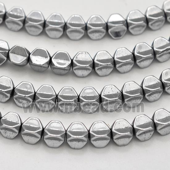 Hematite Carambola Beads Platinum Plated