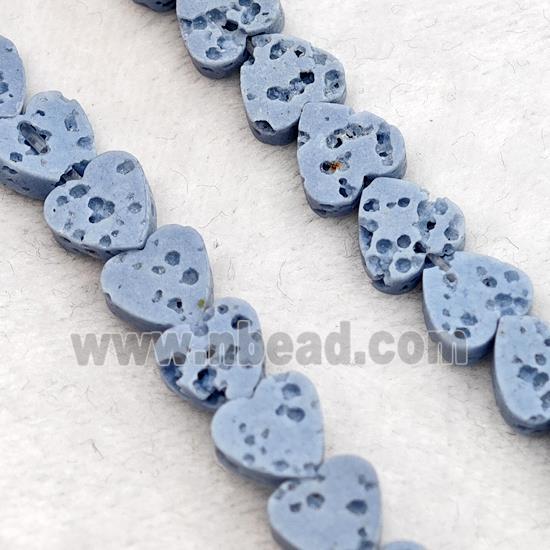 Bluegray Lava Heart Beads