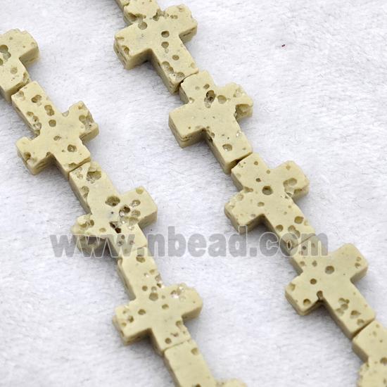 Lava Cross Beads