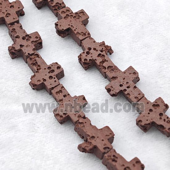 Chocolate Lava Cross Beads