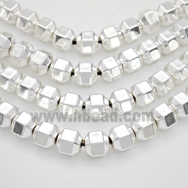 Hematite Beads Prism Shiny Silver