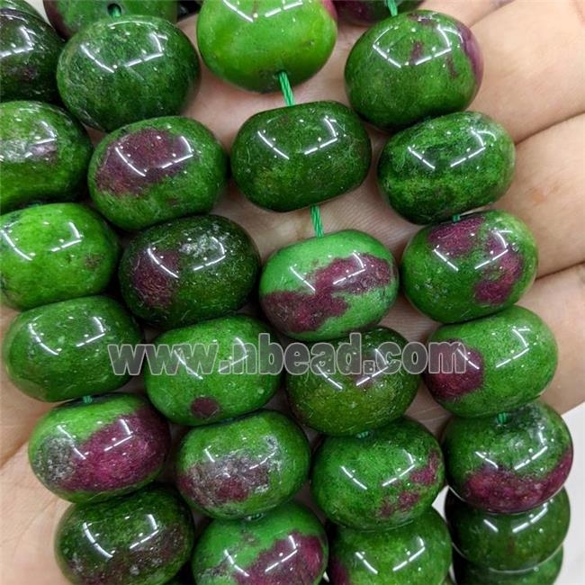 Green Jade Beads Smooth Rondelle Dye