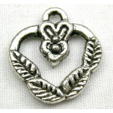 Tibetan Silver Rose Heart Non-Nickel