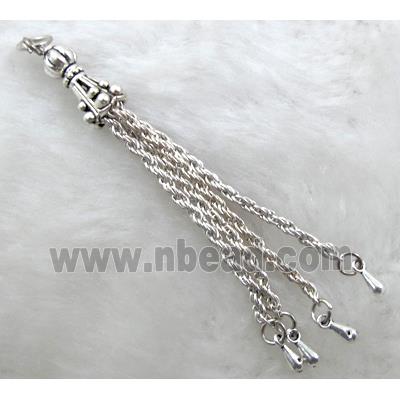 Tibetan Silver chain tassel pendant non-nickel