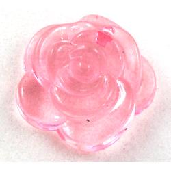 Acrylic pendant, rose-flower, transparent, pink