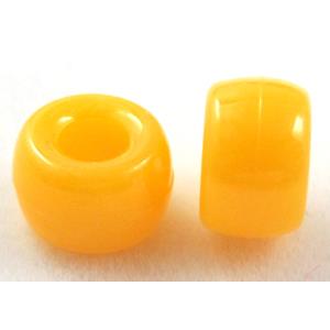 plastic beads, barrel, yellow