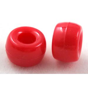 plastic beads, barrel, red