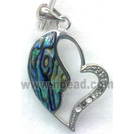 Paua Abalone shell pendant, mxied