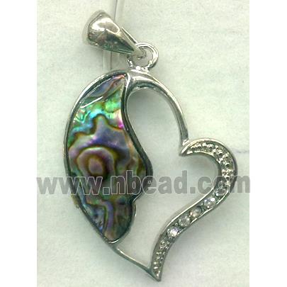 Paua Abalone shell pendant, mxied