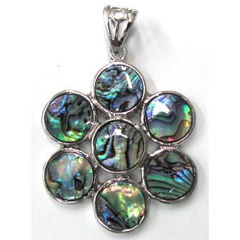 Paua Abalone shell pendant, mxied