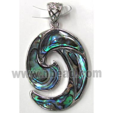 Paua Abalone shell pendant, mxied